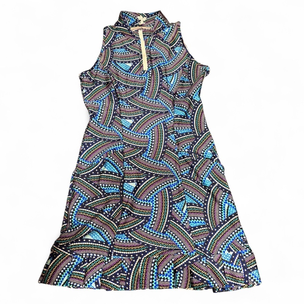 Tzu Tzu Multicolor Patterned Golf Mini Dress SZ XS